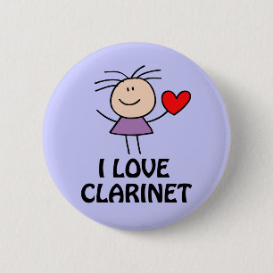 Clarinet-Mädchen Button