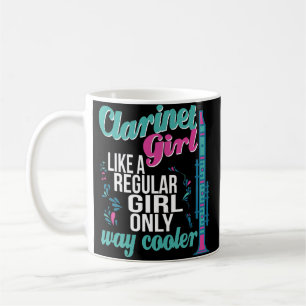 Clarinet-Mädchen-Spieler-marschierendes Kaffeetasse