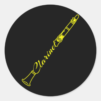 Clarinet Marching Band Clarinetist Musiker Runder Aufkleber