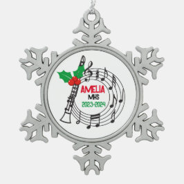 Clarinet Marching Band Weihnachtsschmuck Schneeflocken Zinn-Ornament