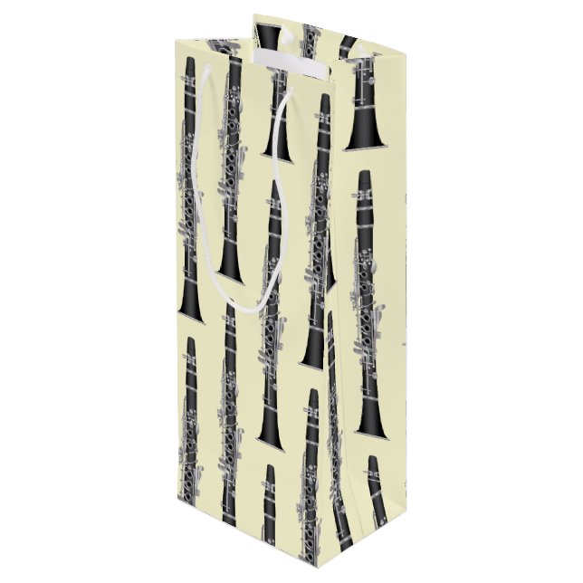 Clarinet Music Teacher Band Musician Geschenktüte Für Weinflaschen (Rückseite Schrägansicht)