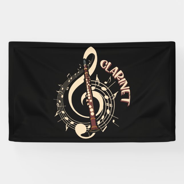 Clarinet Musical Instrument Music Liebhaber Banner (Horizontal)