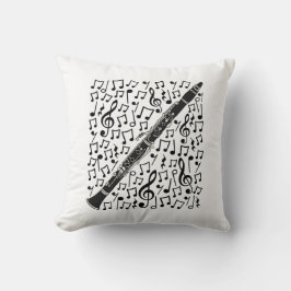 Clarinet Musical Notes Woodwind Music Teacher Kissen