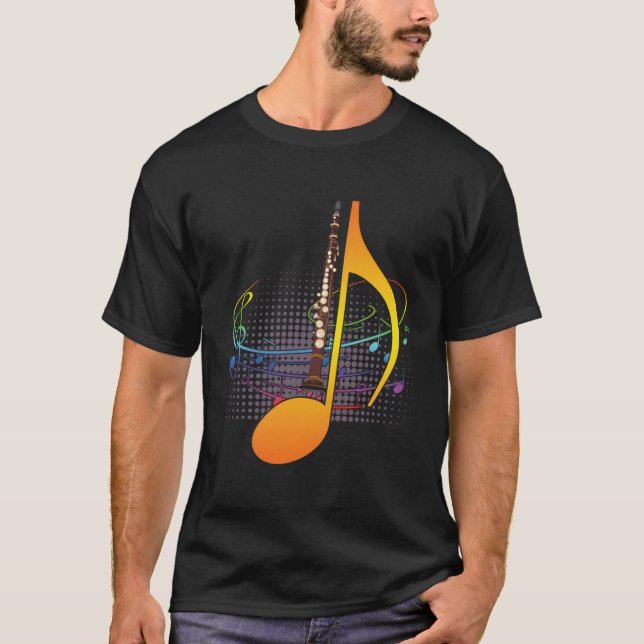 Clarinet Musician Musical Note Hoodie Clarinetist T-Shirt (Vorderseite)