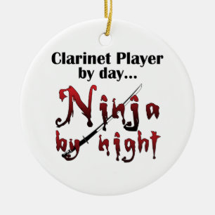 Clarinet Ninja Keramikornament