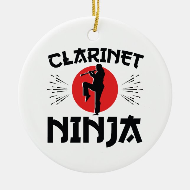 Clarinet Ninja Marching Band Keramik Ornament (Vorne)