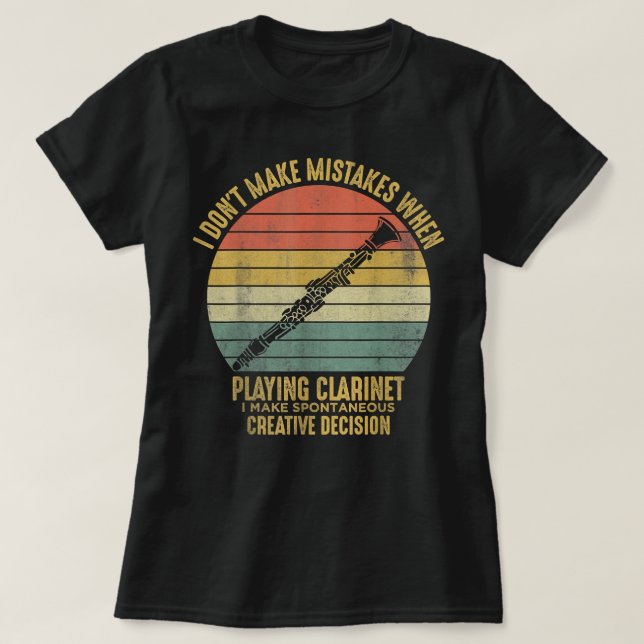 Clarinet Player Funny Jazz Music Musician Klarinet T-Shirt (Design vorne)