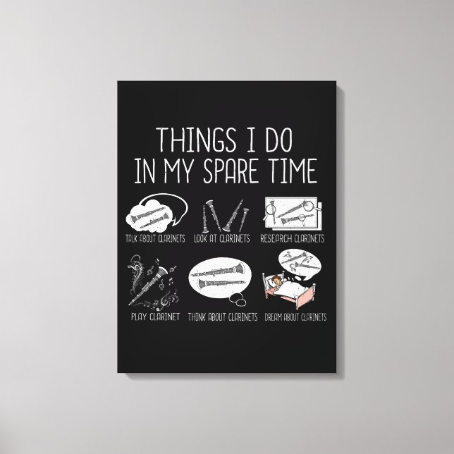 Clarinet Player Men Orchestra Funny Clarinet Leinwanddruck (Vorderseite)