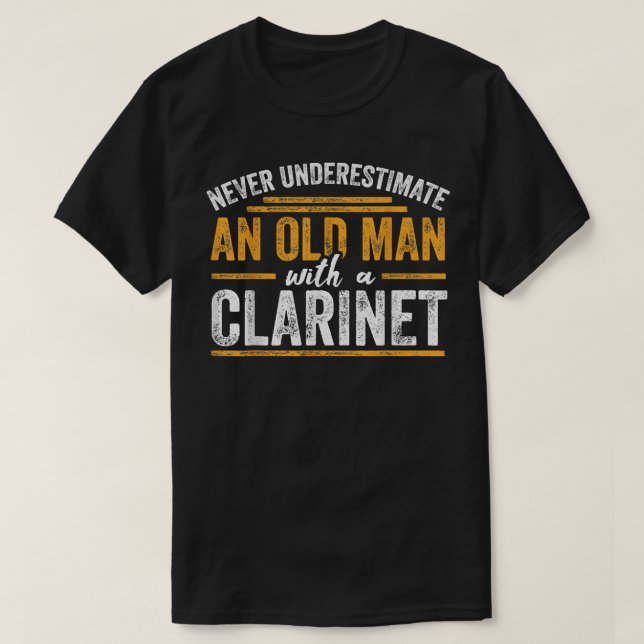 Clarinet Player Music Old Man4 T-Shirt (Design vorne)