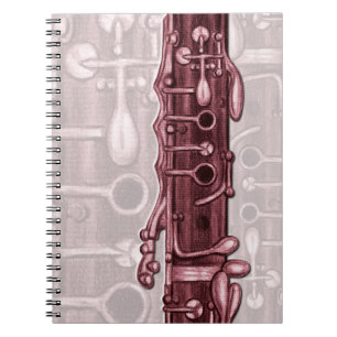 Clarinet Red Music Notebook Notizblock