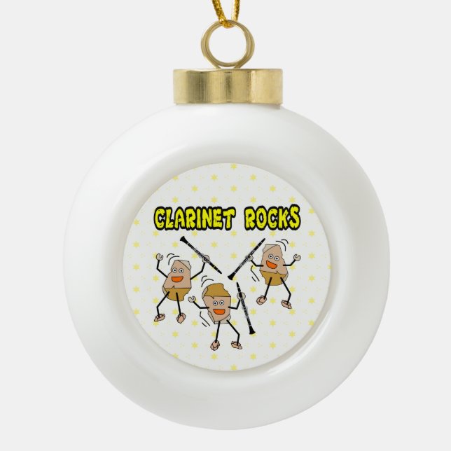 Clarinet Rocks Keramik Kugel-Ornament (Vorderseite)