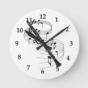 Clarinet Runde Wanduhr