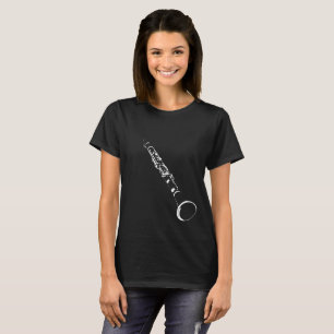 Clarinet-Silhouette-Schwarzes T-Shirt