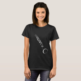 Clarinet-Silhouette-Schwarzes T-Shirt