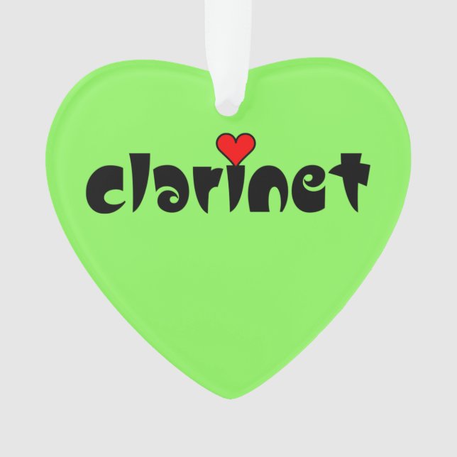 Clarinet Small Heart Ornament (Vorderseite)