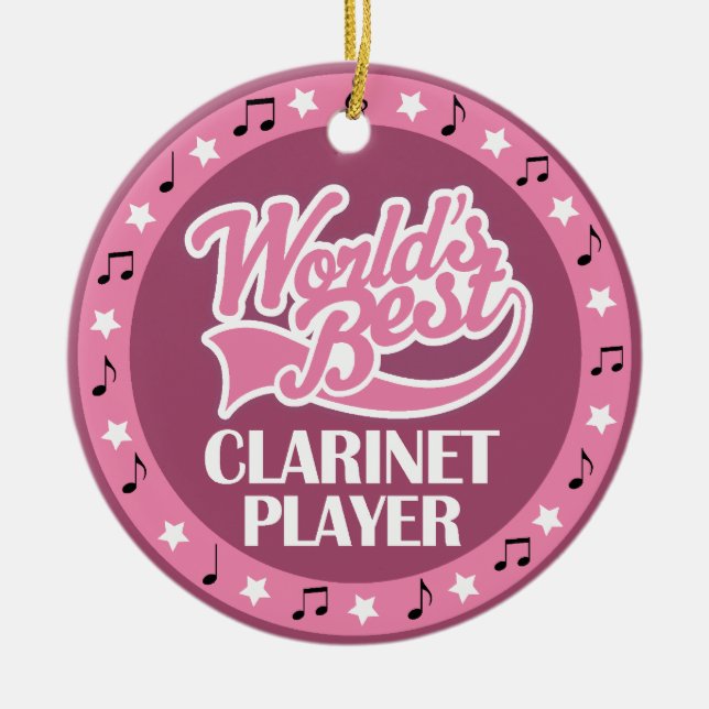 Clarinet-Spieler-Geschenk für sie Keramikornament (Vorne)