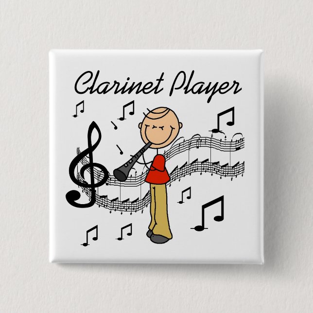 Clarinet-Spieler-Knopf Button (Vorderseite)
