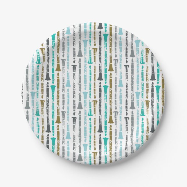 Clarinet Themed Pappteller (Vorderseite)