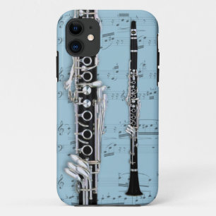 Clarinet- u. Notenentelefonkasten. Auswahlfarbe iPhone 11 Hülle
