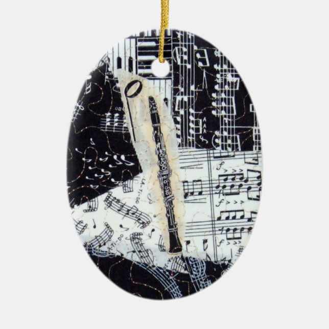 Clarinet-Verzierung Keramikornament (Vorne)