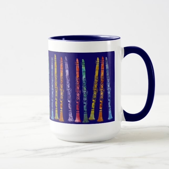 Clarinet-Zeichenstifte auf Blau Tasse (Rechts)