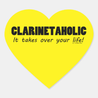 Clarinetaholic Life Heart Sticker