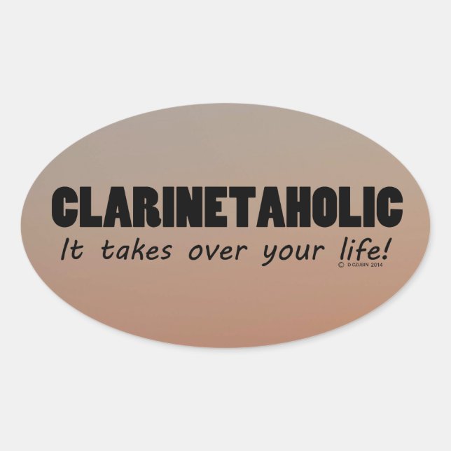 Clarinetaholic Life Oval Sticker (Vorderseite)