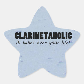Clarinetaholic Life Star Sticker