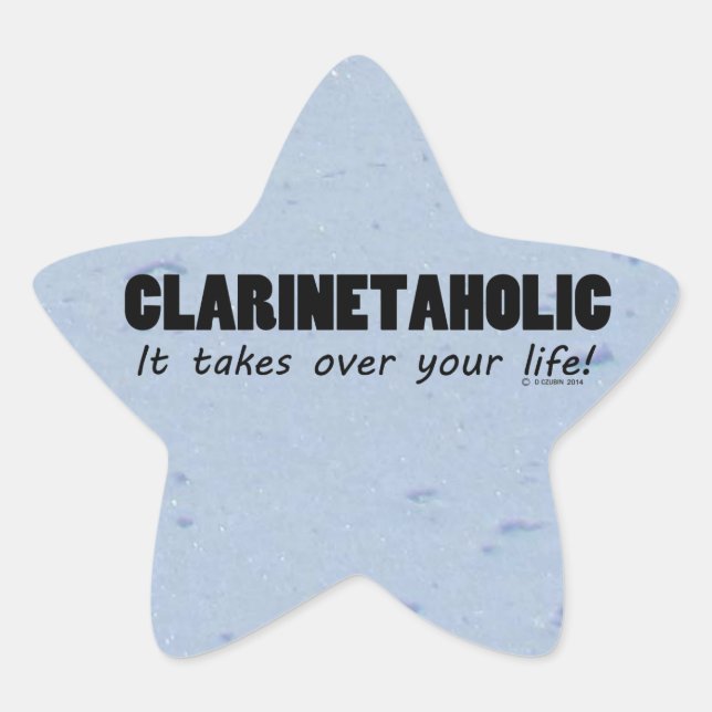 Clarinetaholic Life Star Sticker (Vorderseite)