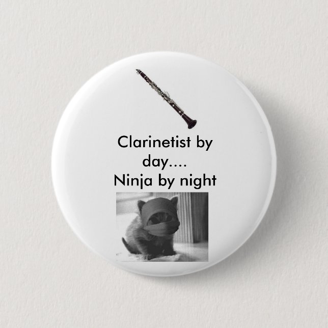 Clarinetist Ninja Button (Vorderseite)