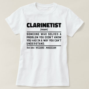 Clarinetist Noun Clarinet Player Musical Instudium T-Shirt