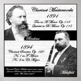 Clarinetist Richard Mühlfeld inspirierte Brahms Poster