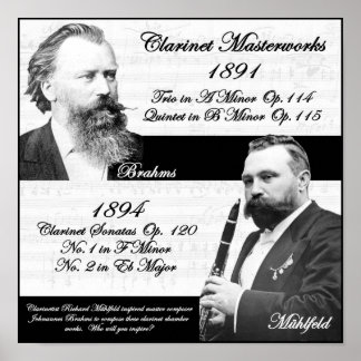 Clarinetist Richard Mühlfeld inspirierte Brahms Poster