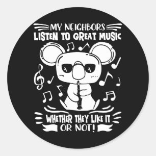 Clarinets Player Clarinetist Runder Aufkleber