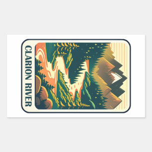 Clarion River Pennsylvania Colors Rechteckiger Aufkleber