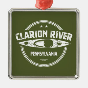 Clarion River Pennsylvania Kayaking Ornament Aus Metall