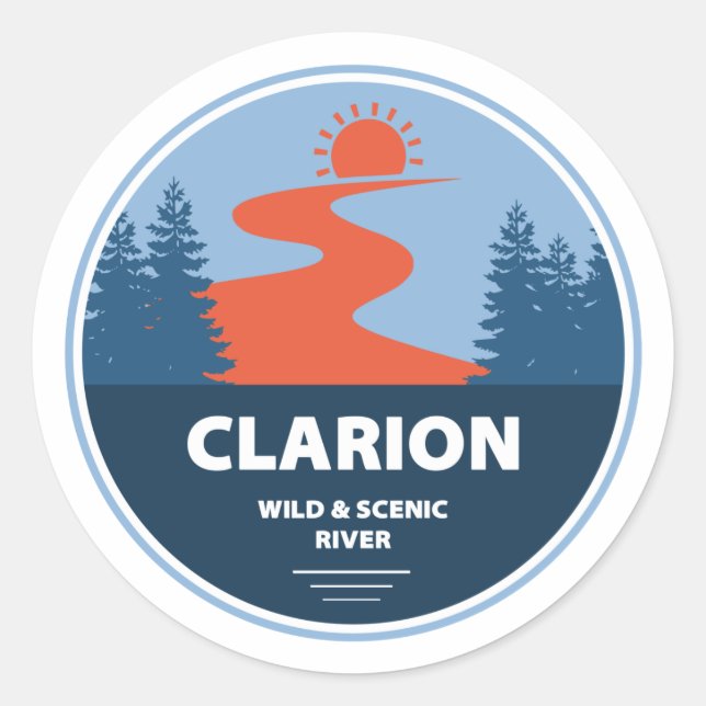 Clarion Wild und Landschaftlicher Fluss Runder Aufkleber (Vorderseite)