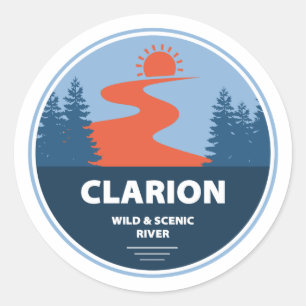 Clarion Wild und Landschaftlicher Fluss Runder Aufkleber