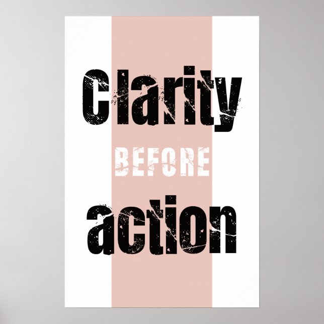 Clarity Before Action Minimalist Vertical Poster (Vorne)