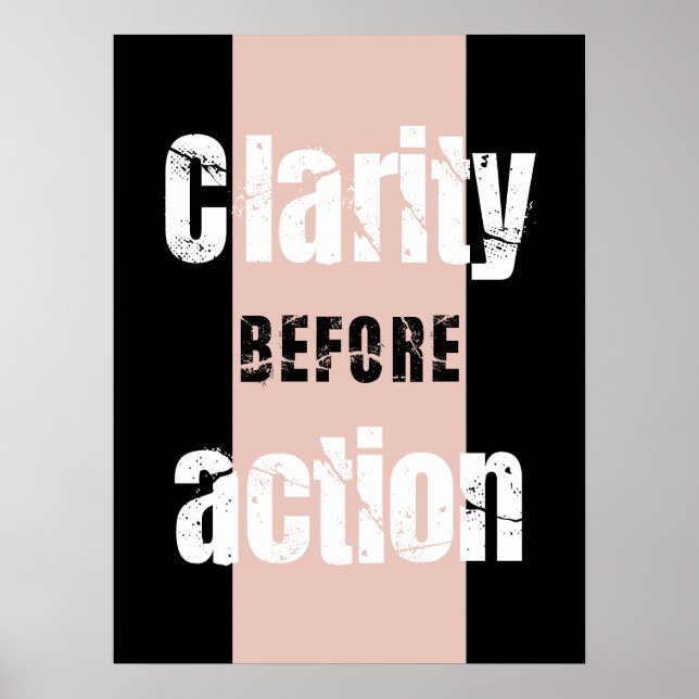 Clarity Before Action Vertical Dark Poster (Vorne)