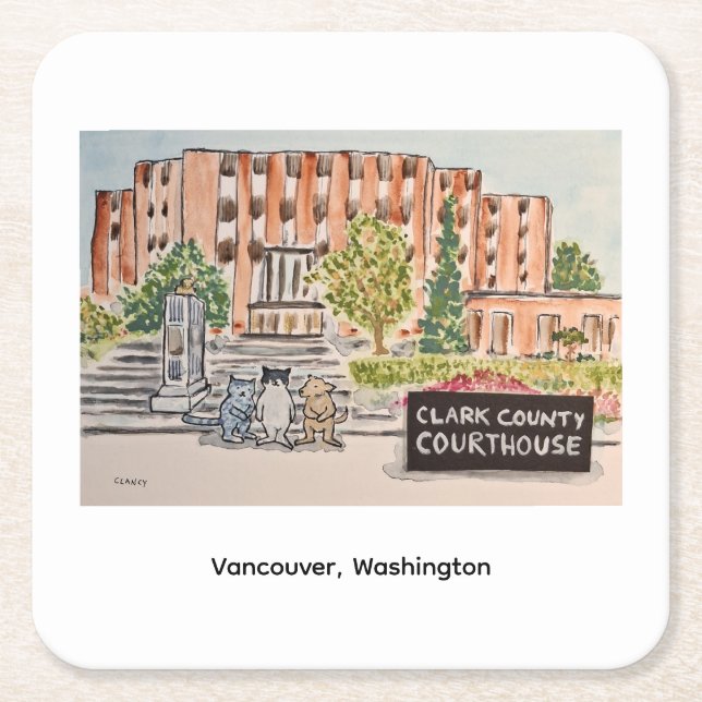 Clark County Courthouse Papier Untersetzer (Vorderseite)