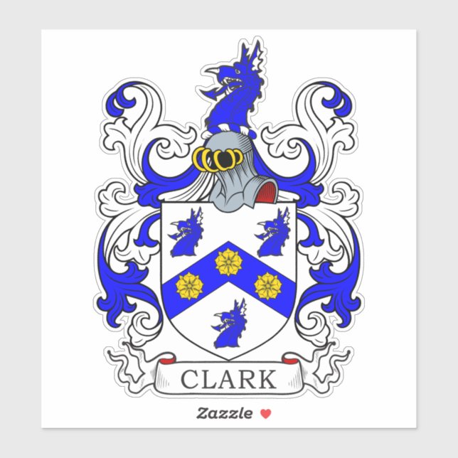 Clark Familienwappen Aufkleber (Blatt)