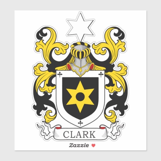 Clark Familienwappen Aufkleber (Blatt)