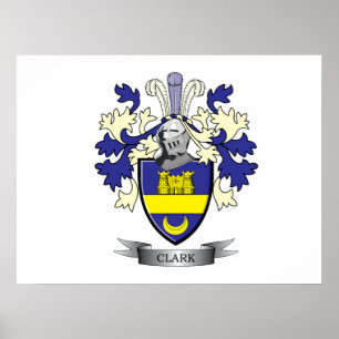 Clark Familienwappen Coat of Arms Poster