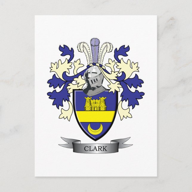 Clark Familienwappen Coat of Arms Postkarte (Vorderseite)