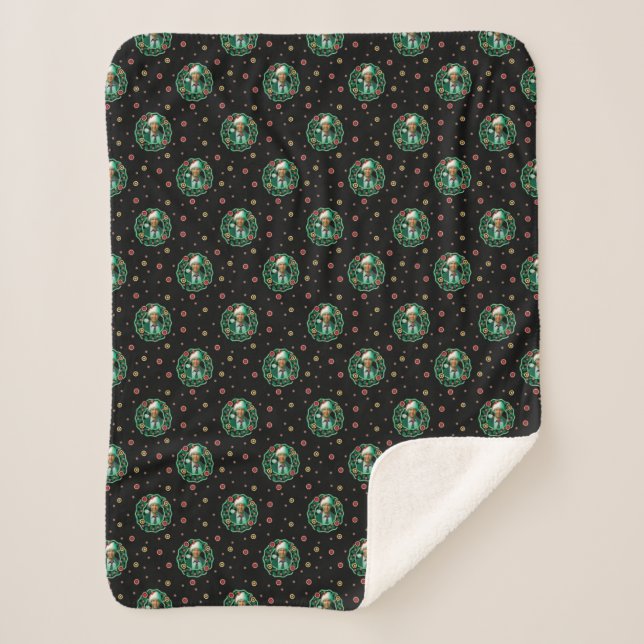 Clark Griswold Christmas Wreath Pattern Sherpadecke (Vorderseite)