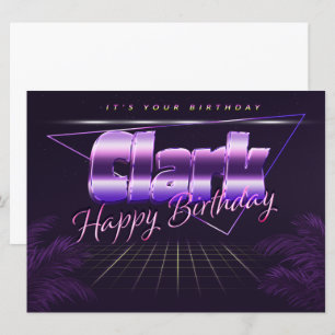 Clark Name Vorname lila retro Karte Geburtstag