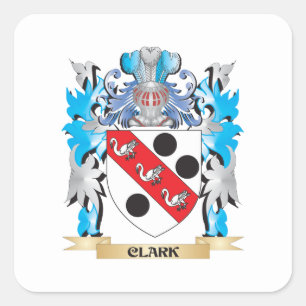 Clark-Wappen - Familienwappen Quadratischer Aufkleber