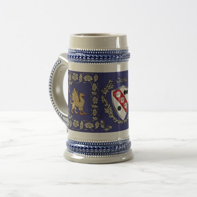 Clarke Irish Shield Griffin Stein Bierglas (Vorderseite Links)
