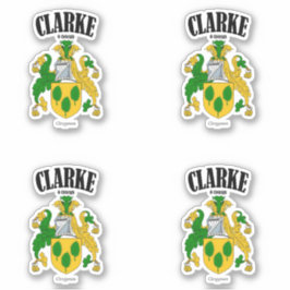 Clarke Wappen Irish Translation & Meaning (x4) Aufkleber